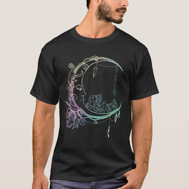 Gothic Wicca Crescent Pastel Goth Moon T-Shirt (Front)