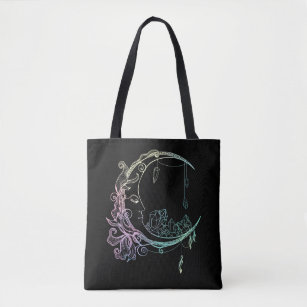 Gothic Wicca Crescent Pastel Goth Moon Tote Bag