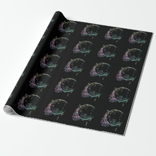 Gothic Wicca Crescent Pastel Goth Moon Wrapping Paper