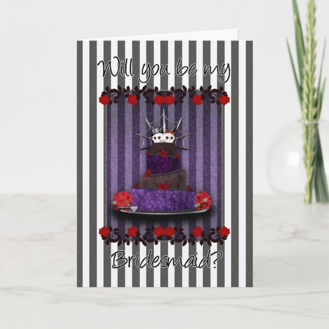Gothic Will You Be My Bridesmaid Card - Gothic Wed (Front)