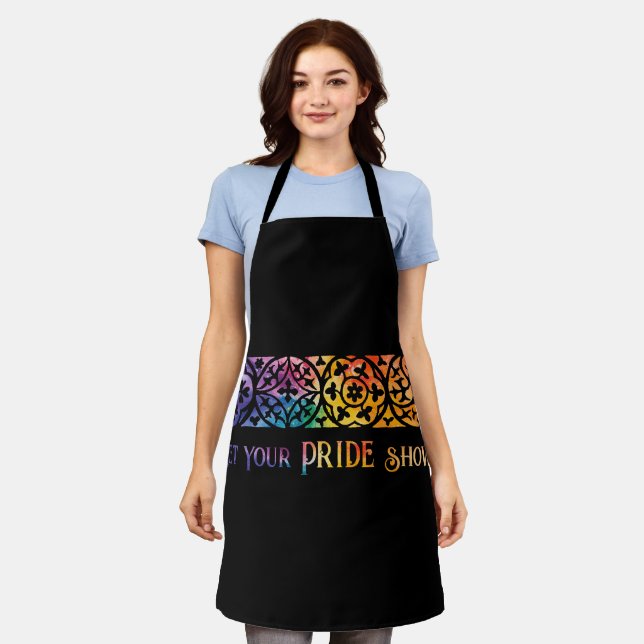 Gothic Window Rainbow Pride Apron (Worn)