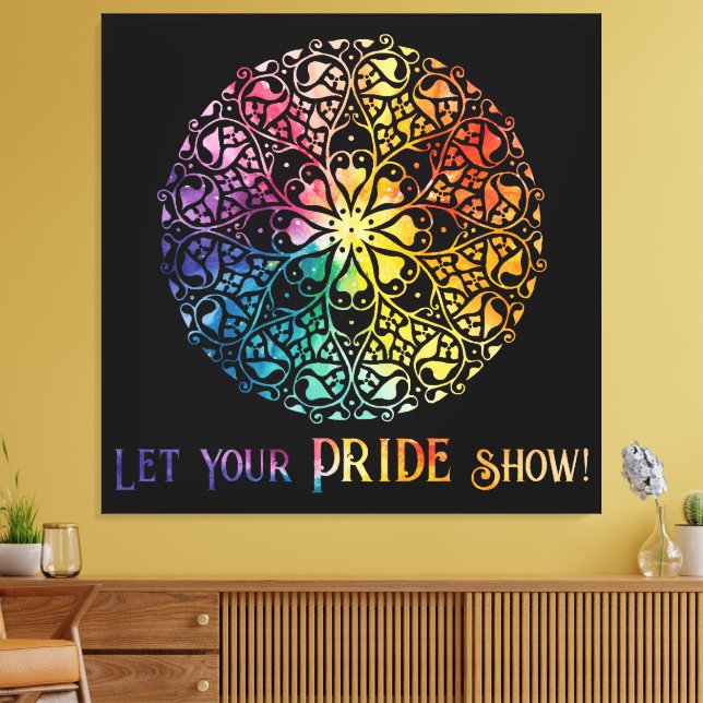 Gothic Window Rainbow Pride Canvas Print (Insitu(LivingRoom))