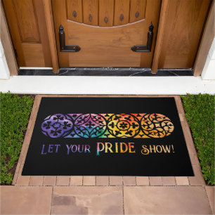 Gothic Window Rainbow Pride Doormat