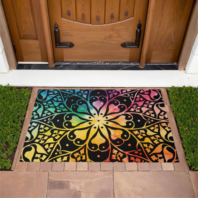 Gothic Window Rainbow Pride Doormat (Outdoor)