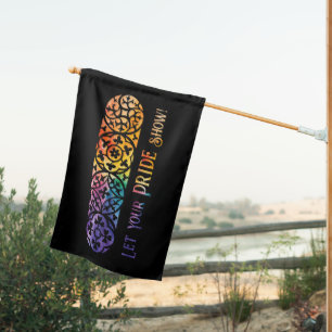 Gothic Window Rainbow Pride House Flag