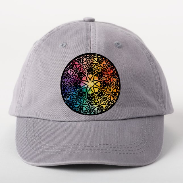 Gothic Window Rainbow Pride Patch (On Headwear)