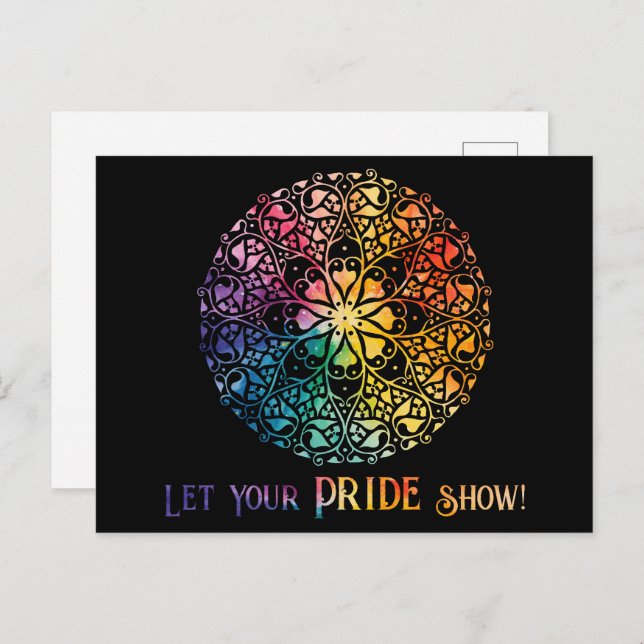 Gothic Window Rainbow Pride Postcard (Front/Back)
