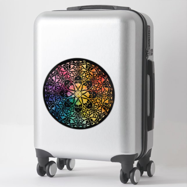 Gothic Window Rainbow Pride Sticker (Suitcase)