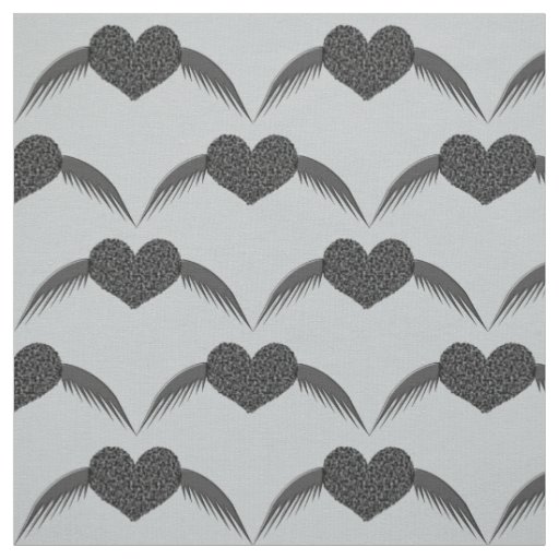 Gothic Winged Love Heart Craft Fabric