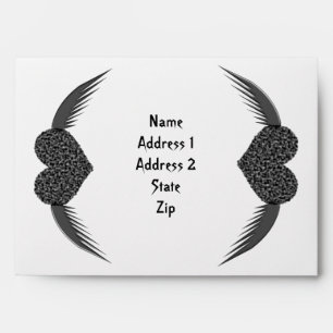 Gothic Winged Love Heart Custom Envelopes