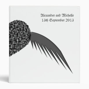 Gothic Winged Love Heart Custom Wedding Album 3 Ring Binder