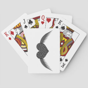 Gothic Winged Love Heart Playing Cards