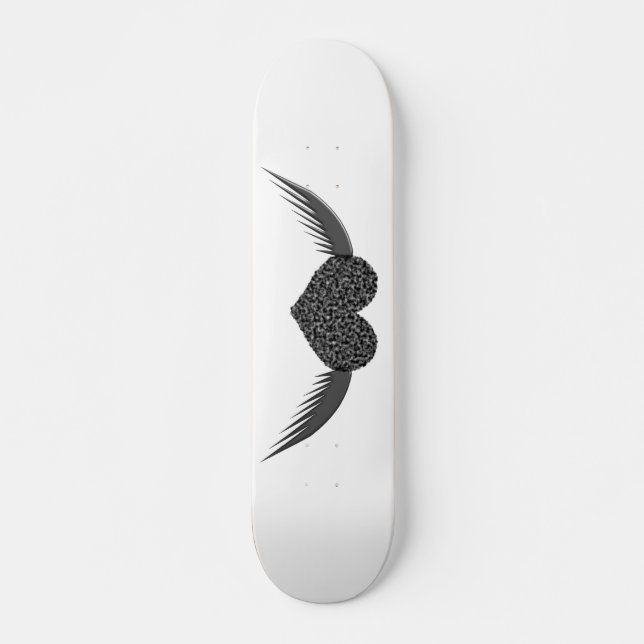 Gothic Winged Love Heart Skateboard Deck (Front)
