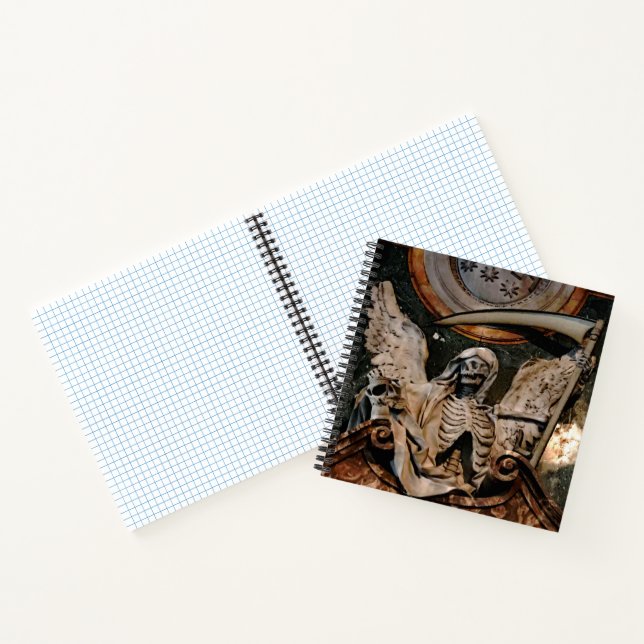 Gothic Winged Skeleton Journal Spiral Notebook  (Inside)