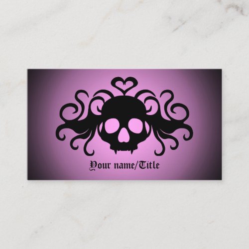 Gothic winged skull spooky chic business card