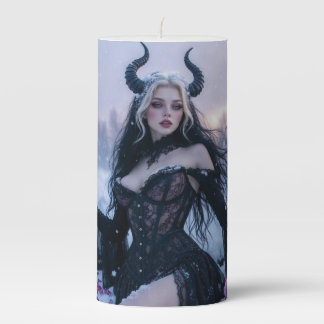 Gothic Winter Rose Pillar Candle