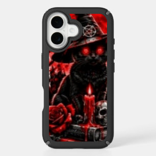 Gothic Witch Black Cat Halloween Skull Candle Desi iPhone 16 Case