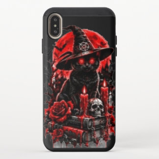 Gothic Witch Black Cat Halloween Skull Candle Desi iPhone XS Max Slider Case