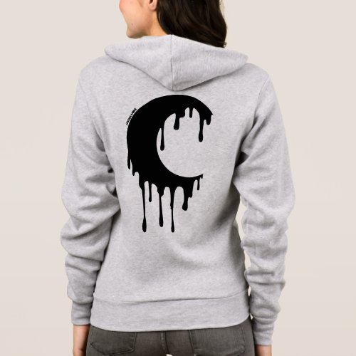 Gothic Witch Black Dripping Moon Silhouette Hoodie