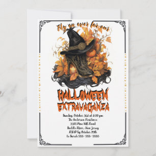 Gothic Witch Boots Haloween Invitation
