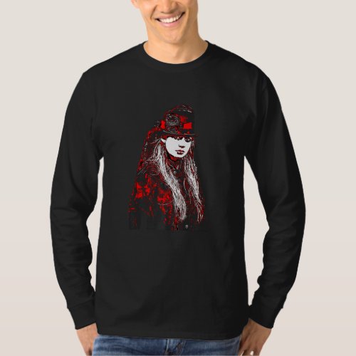 Gothic witch girl portrait with Straight hair Top 
