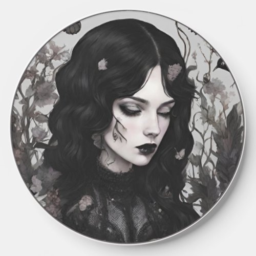Gothic Witch goth Spooky Wireless Charger
