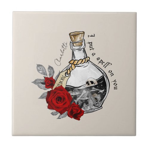 Gothic Witch Love Potion Ceramic Tile