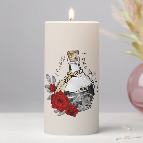 Gothic Witch Love Potion Pillar Candle