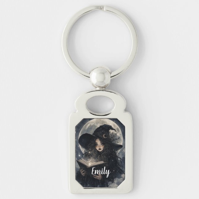 Gothic Witch Nature Full Moon Design ||  Keychain (Front)