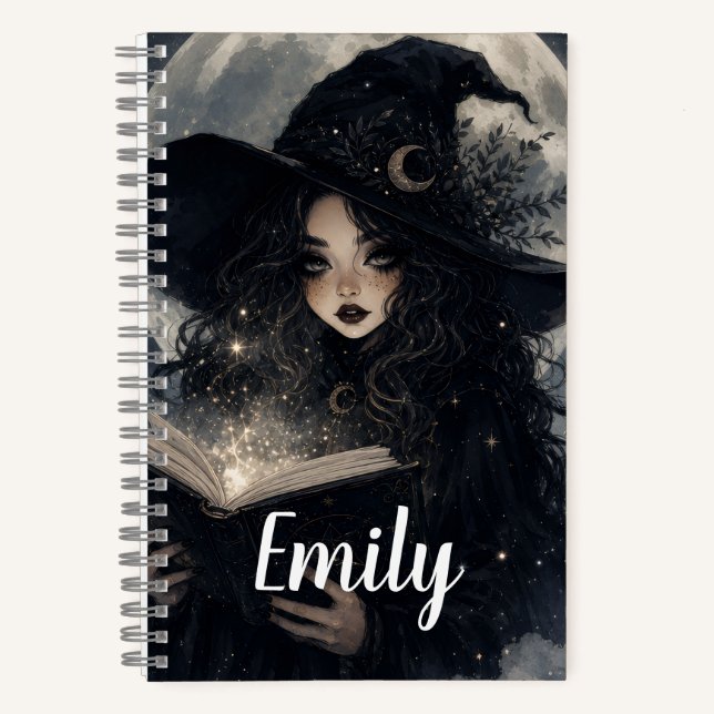 Gothic Witch Nature Full Moon Design || notebook (Front)