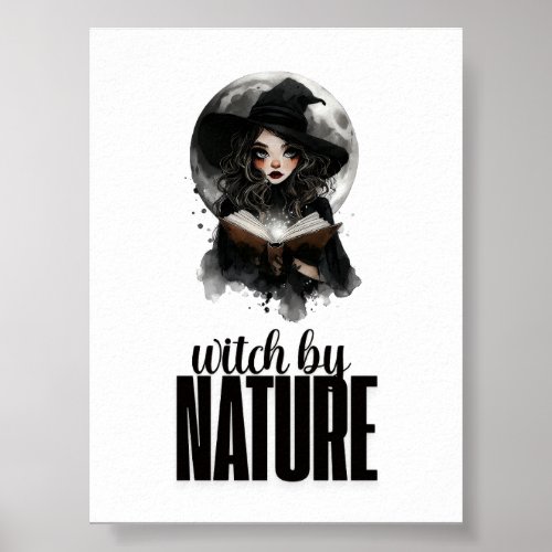 Gothic Witch Nature Full Moon design ||  Poster