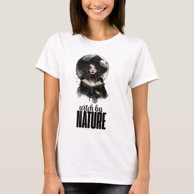 Gothic Witch Nature Full Moon Design ||  T-Shirt (Front)