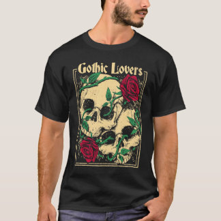 Gothic Witch Pagan Wiccan Wicca Roses & Skulls T-Shirt