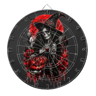 Gothic Witch Pumpkin Halloween Black Cat Spooky De Dart Board