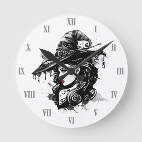 Gothic Witch Wall Clock