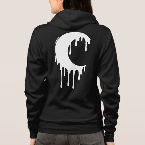 Gothic Witch White Dripping Moon Silhouette Hoodie