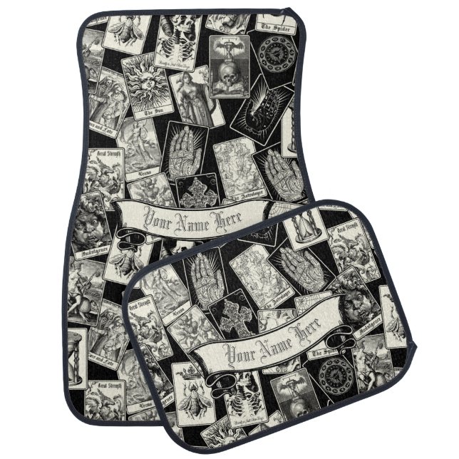 Gothic Witch Witchcraft Apothecary Tarot Cards Cro Car Floor Mat (Set)