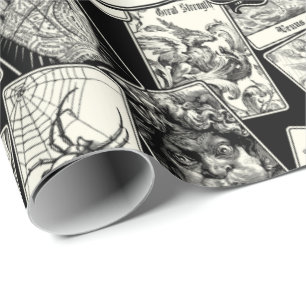 Gothic Witchcraft Tarot Cards Victorian Goth Wrapping Paper