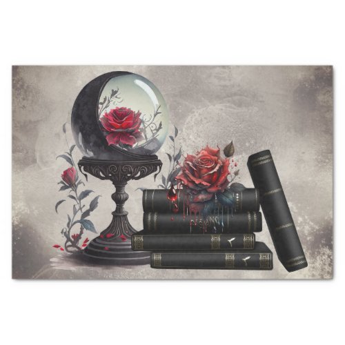 Gothic Witchery  Crystal Ball and Spellbook Tomes Tissue Paper