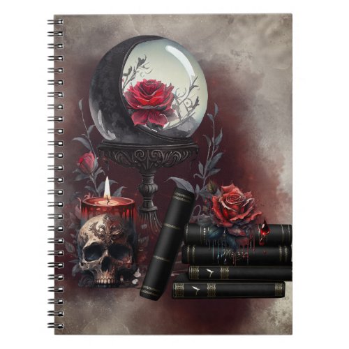 Gothic Witchery  Dark Red Witch Magic Items Notebook