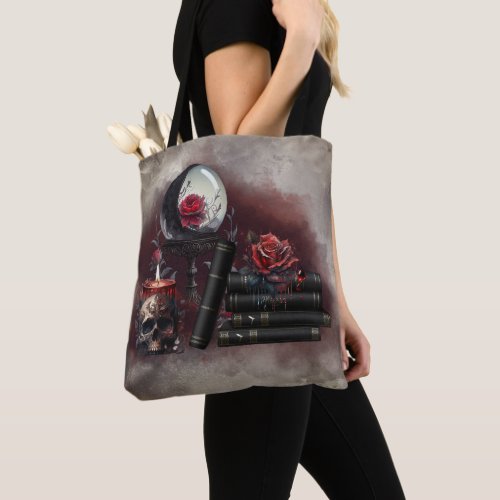 Gothic Witchery  Dark Red Witch Magic Items Tote Bag