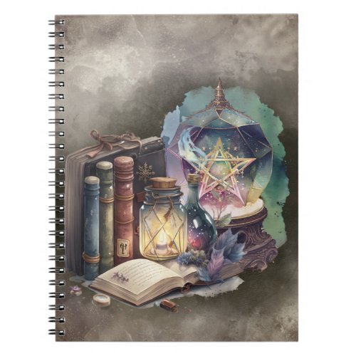 Gothic Witchery  Spellbook Tomes and Crystal Ball Notebook