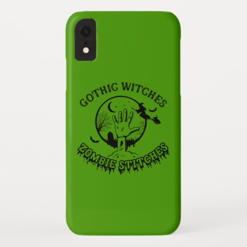 Gothic Witches Zombie Stitches Phone Case  Green
