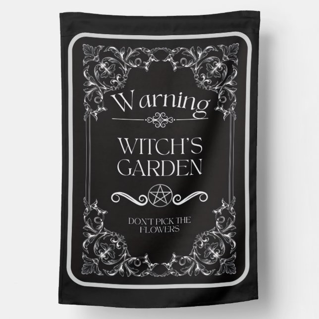 Gothic Witch's Garden Decorative House Flag (Back)