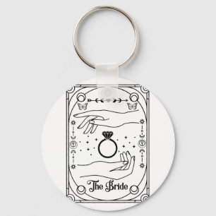 Gothic Witchy Bride Coven Tarot Halloween Bachelor Keychain