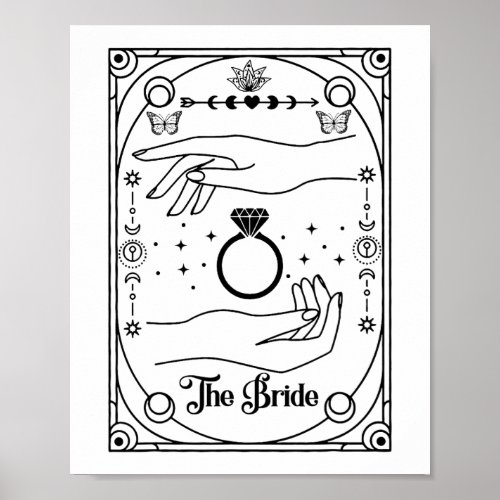 Gothic Witchy Bride Coven Tarot Halloween Bachelor Poster