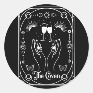 Gothic Witchy Coven Bride Tarot Halloween Bachelor Classic Round Sticker