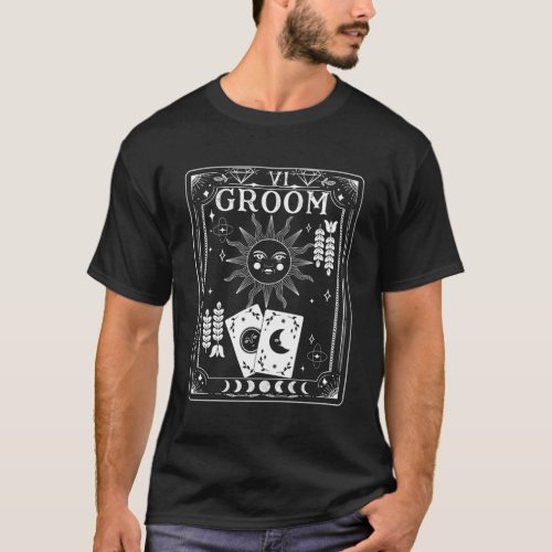Gothic Witchy Coven Tarot Halloween Groom Bachelor T_Shirt