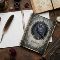 Gothic Witchy Crow Botanical Nature Gift