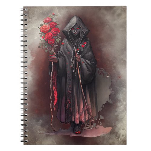 Gothic Wizardry  Dark Shadowy Witch with Red Eyes Notebook